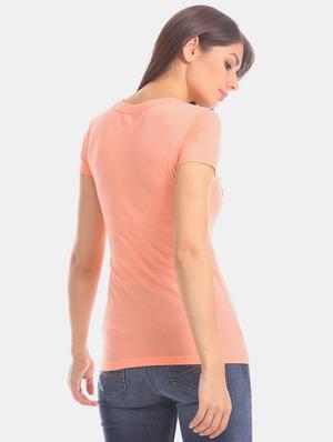 orange cotton regular tee - 17665376 - Standard Image - 4