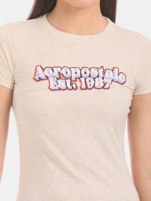 beige cotton regular tee - 17665383 - Standard Image - 6