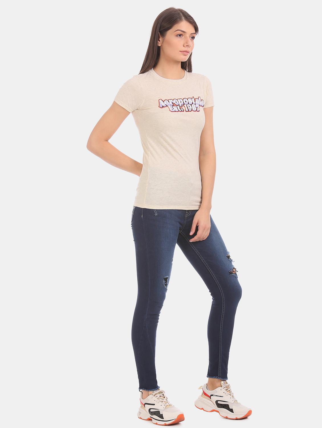 beige cotton regular tee - 17665383 - Zoom Image - 5