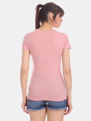 pink cotton regular tee - 17665385 - Standard Image - 4