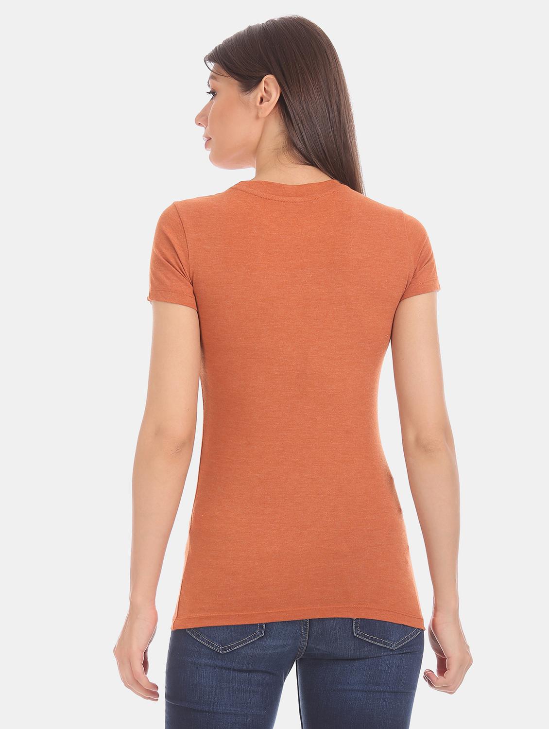 brown cotton regular tee - 17665390 - Zoom Image - 4