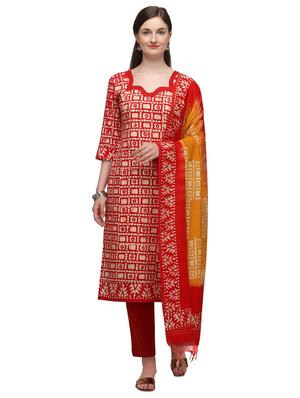 multi colored cotton suit combos unstitched - 17665535 - Standard Image - 2