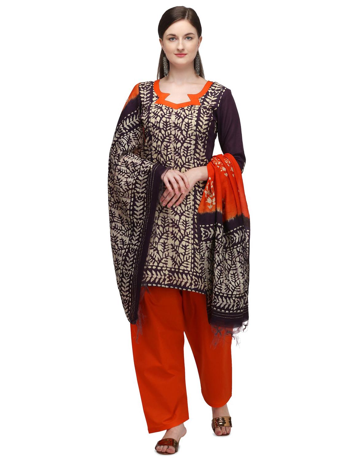 multi colored cotton suit combos unstitched - 17665535 - Zoom Image - 4