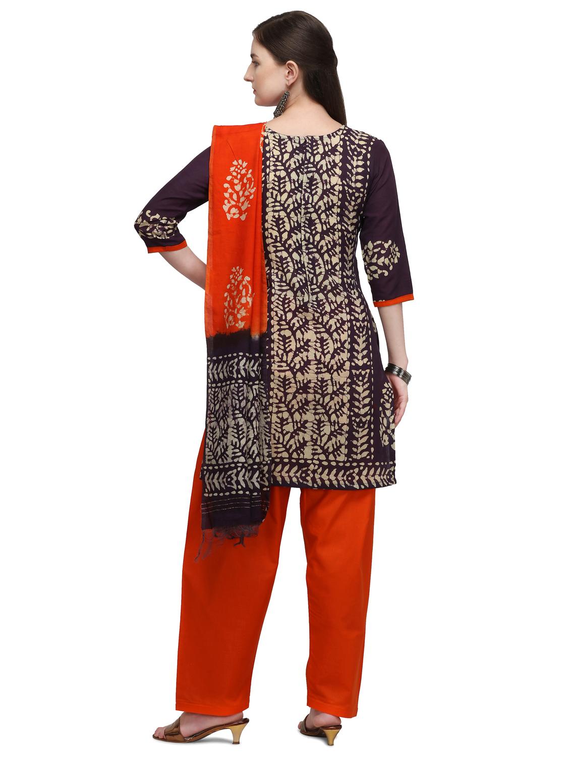 multi colored cotton suit combos unstitched - 17665535 - Zoom Image - 5