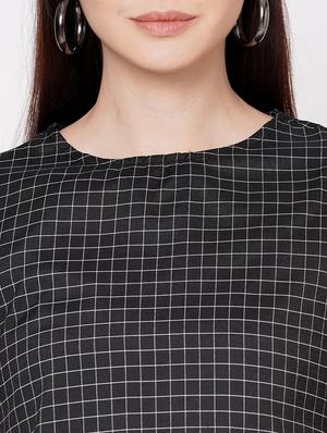bell sleeved checkered shift dress - 17665558 - Standard Image - 5
