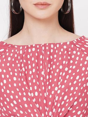 tie front printed a-line dress - 17665562 - Standard Image - 5