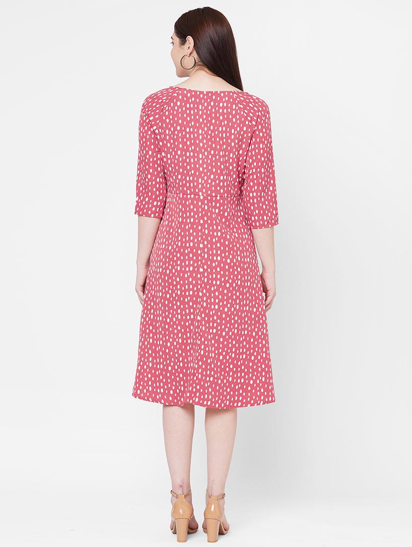 tie front printed a-line dress - 17665562 - Zoom Image - 4