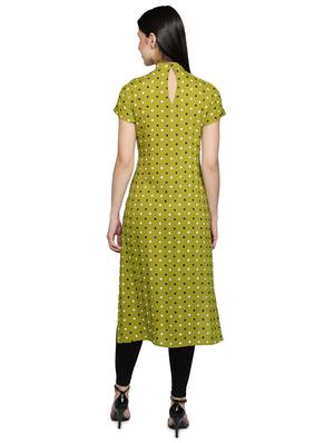 green rayon straight kurta - 17665709 - Standard Image - 3