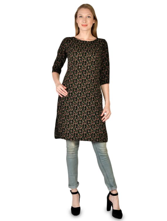 black crepe aline kurti - 17665739 - Zoom Image - 4