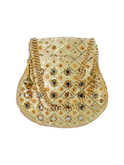 gold satin ethnic potli - 17665746 - Standard Image - 1