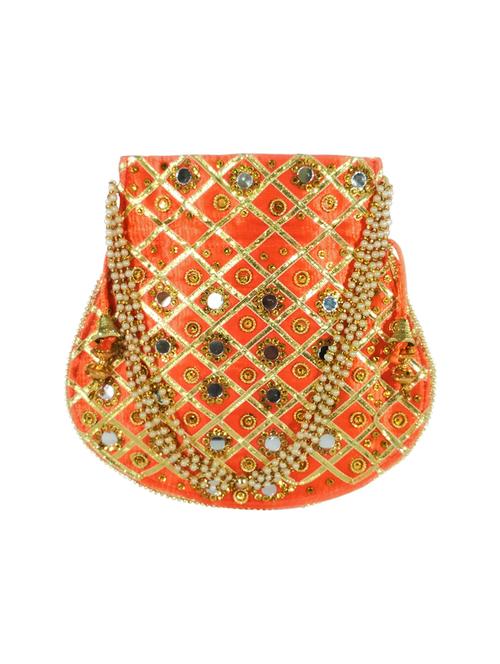 orange satin ethnic potli - 17665749 - Standard Image - 1