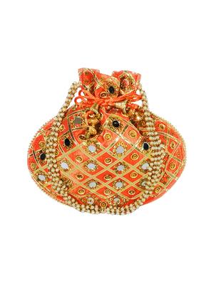 orange satin ethnic potli - 17665749 - Standard Image - 4
