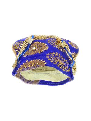 blue canvas ethnic potli - 17665751 - Standard Image - 3