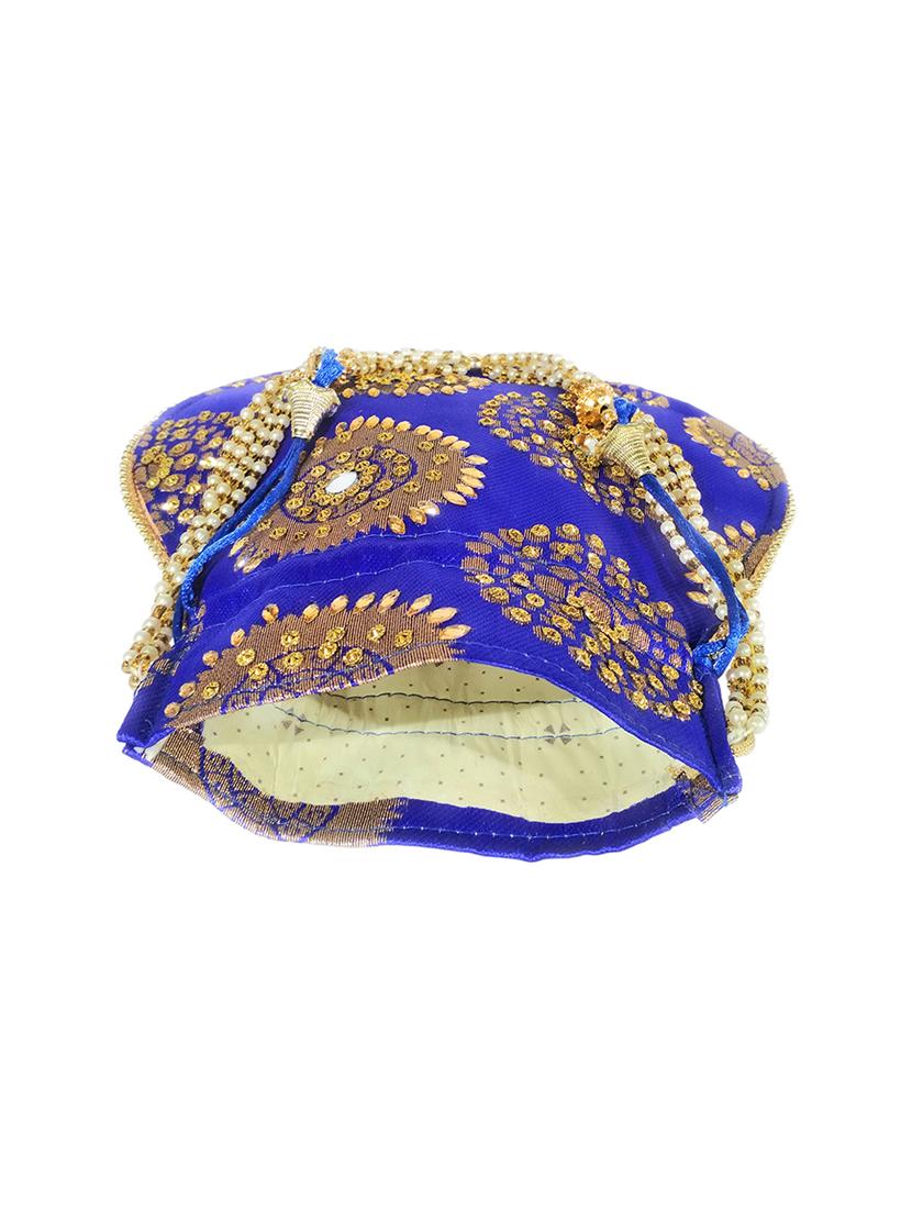 blue canvas ethnic potli - 17665751 - Zoom Image - 3