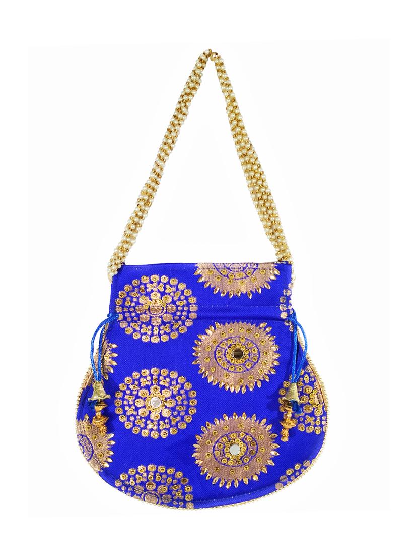 blue canvas ethnic potli - 17665751 - Zoom Image - 4
