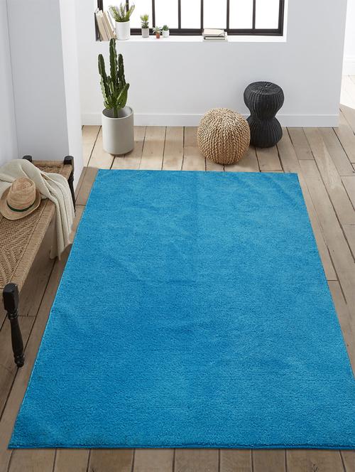 saral home turq soft microfiber solid design anti-skid carpet - 120x180 cms - 17665764 - Standard Image - 1
