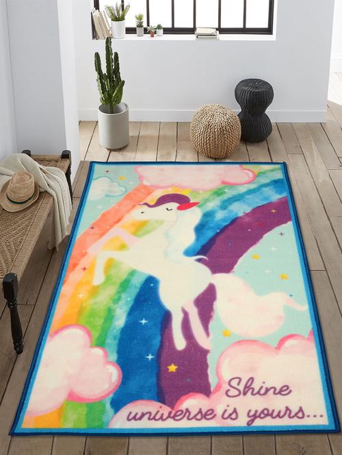 saral home unicorn polypropylene anti skid carpet- (multicolor, 90x150 cms) - 17665773 - Standard Image - 1