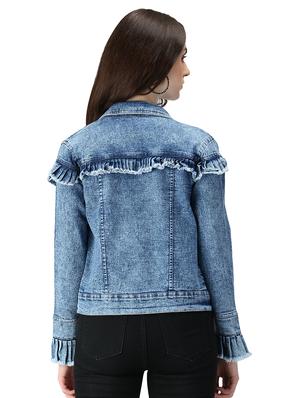 blue denim summer jacket - 17665795 - Standard Image - 3
