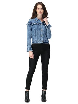 blue denim summer jacket - 17665795 - Standard Image - 4