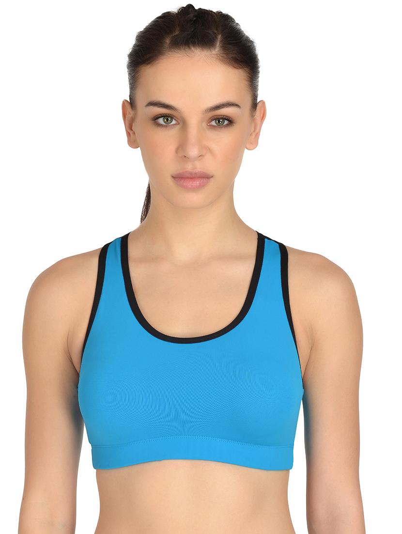 blue solid sports bra - 17665925 - Zoom Image - 1