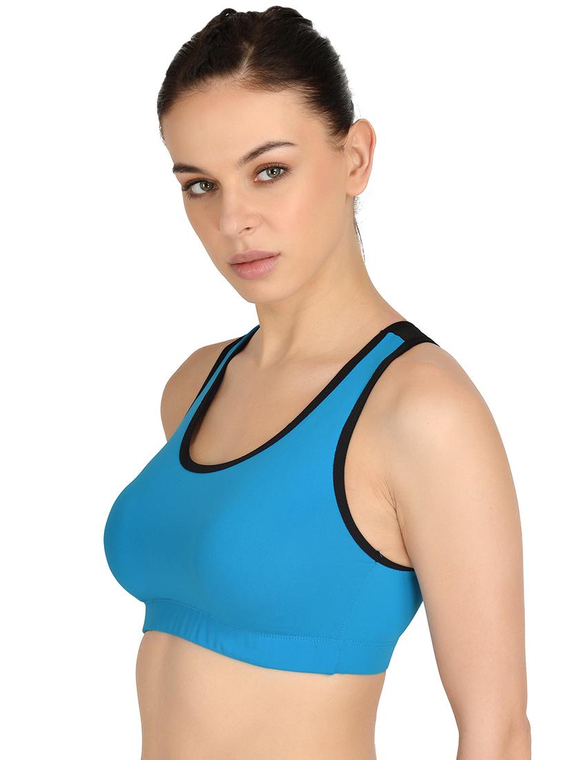 blue solid sports bra - 17665925 - Zoom Image - 2