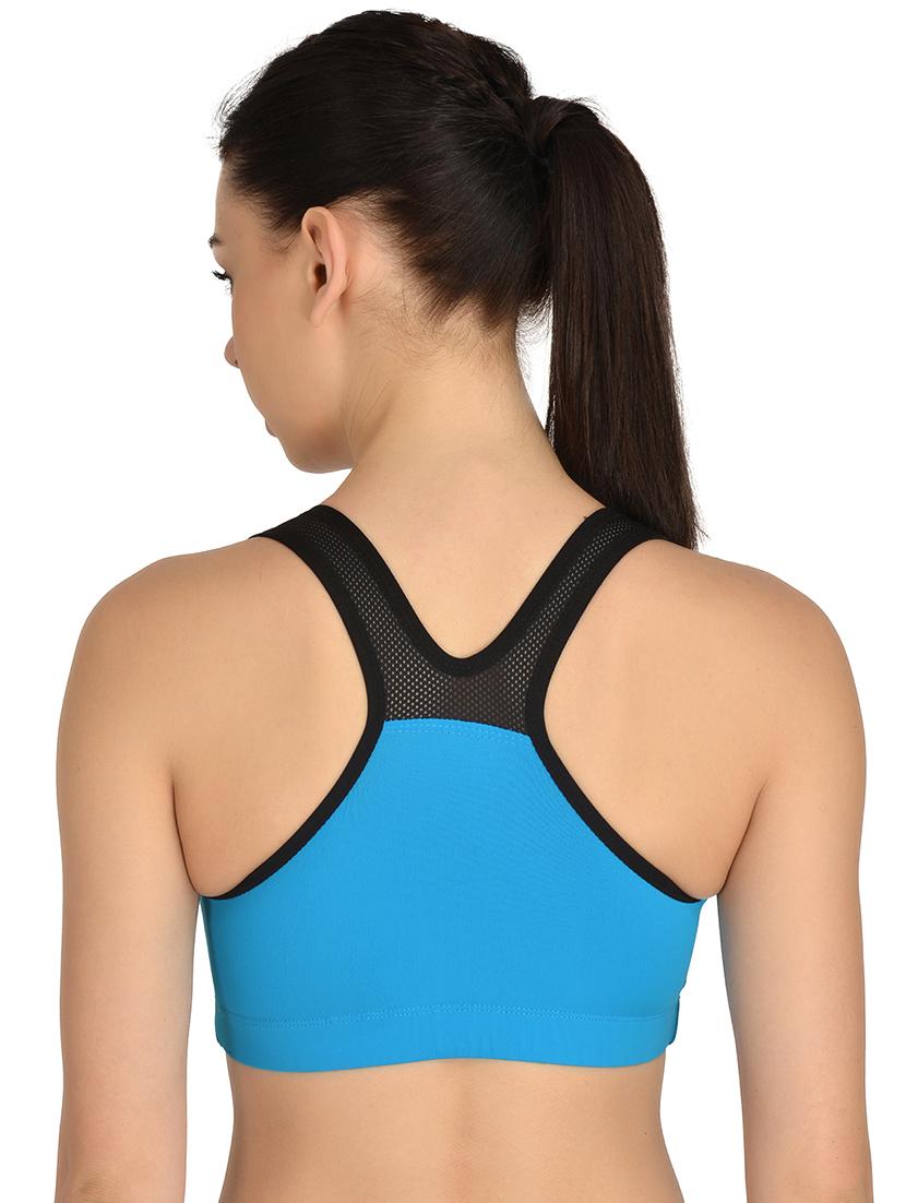blue solid sports bra - 17665925 - Zoom Image - 3