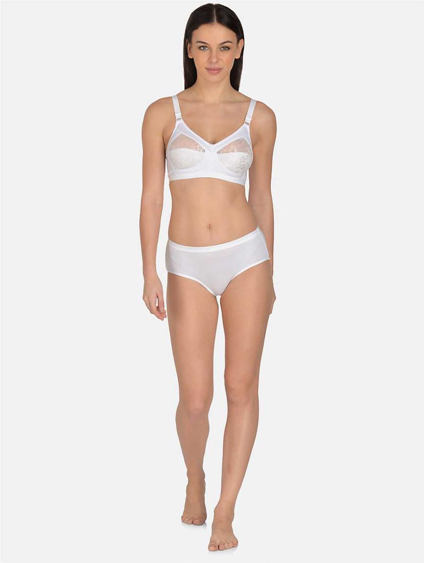 white solid bra and panty set - 17665929 - Zoom Image - 4