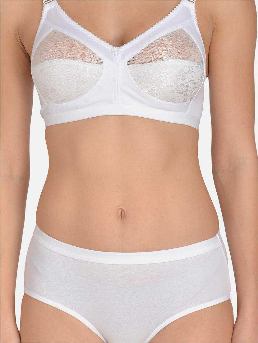 white solid bra and panty set - 17665929 - Zoom Image - 5