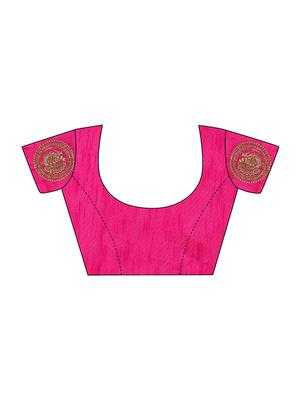 ethnic motifs embroidered saree with blouse - 17665939 - Standard Image - 4