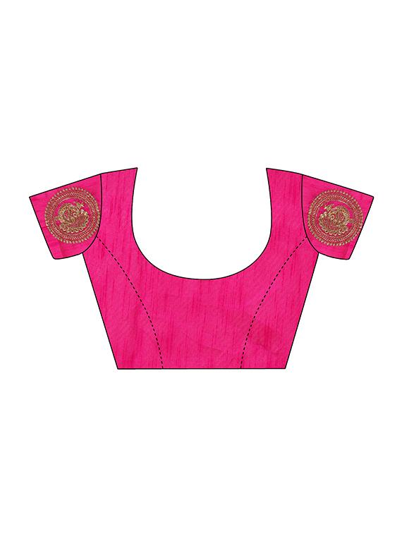 ethnic motifs embroidered saree with blouse - 17665939 - Zoom Image - 4