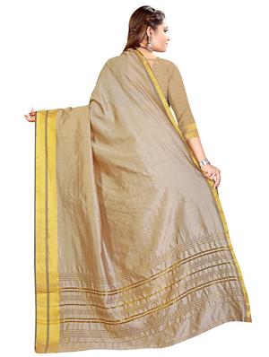 beige silk woven saree with blouse - 17665983 - Standard Image - 2
