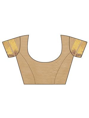 beige silk woven saree with blouse - 17665983 - Standard Image - 3