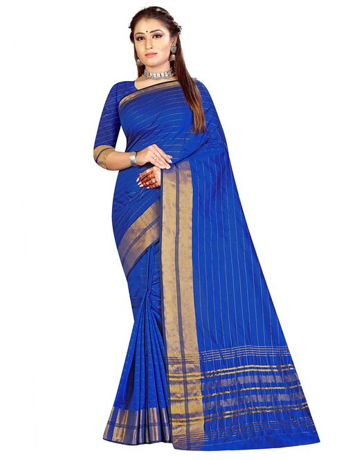 striped woven saree with blouse - 17665995 - Standard Image - 1