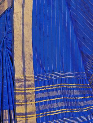 striped woven saree with blouse - 17665995 - Standard Image - 3