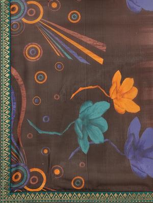 floral printed saree with blouse - 17666018 - Standard Image - 4