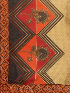 floral printed saree with blouse - 17666021 - Standard Image - 4