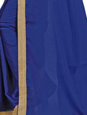 solid bordered saree with blouse - 17666038 - Standard Image - 4