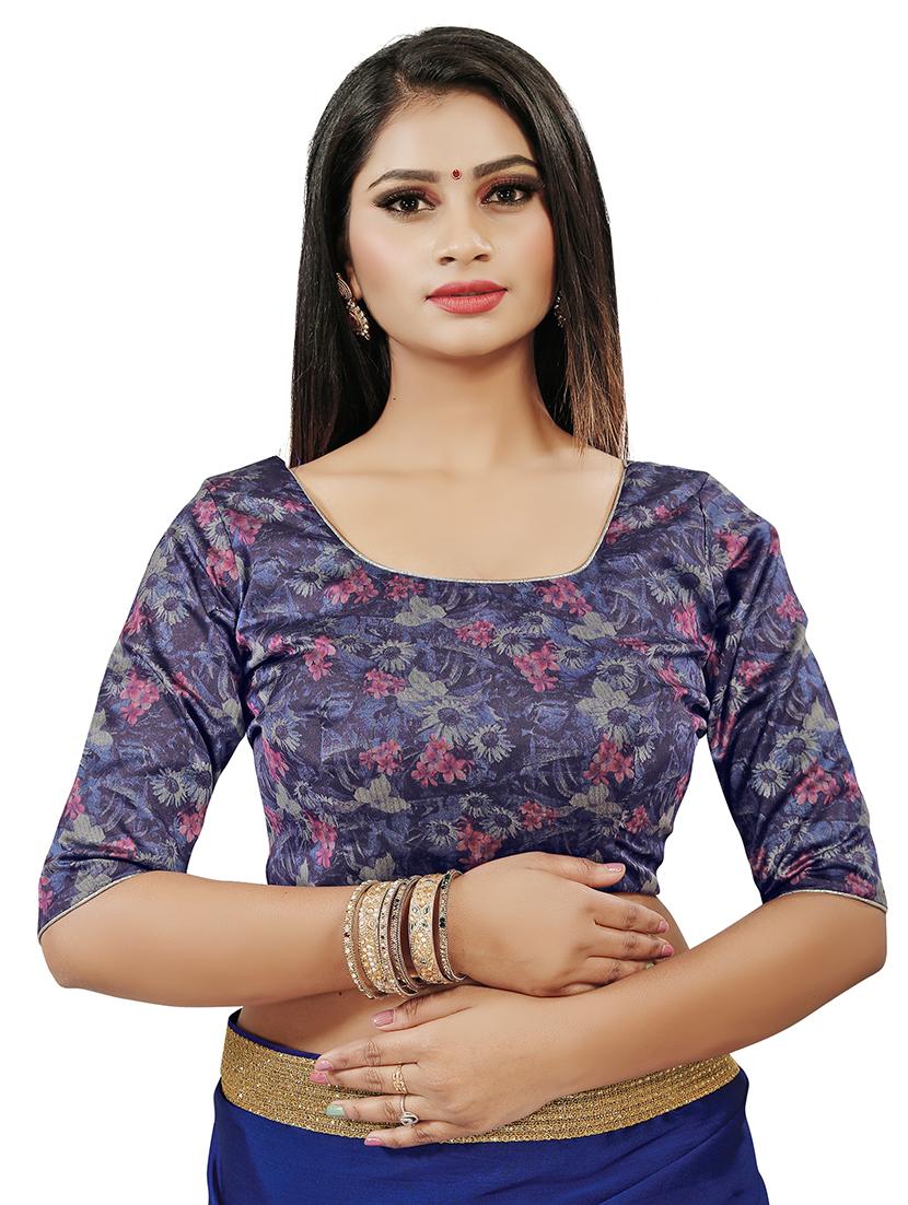 solid bordered saree with blouse - 17666038 - Zoom Image - 3