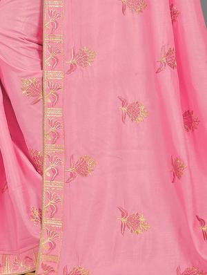 ethnic motifs embroidered saree with blouse - 17666042 - Standard Image - 4