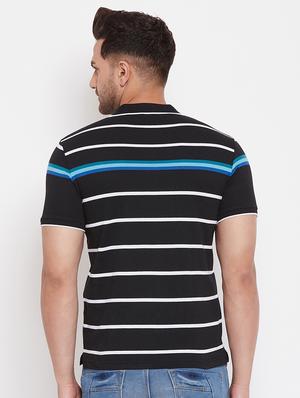 black striped polo t-shirt - 17666165 - Standard Image - 3