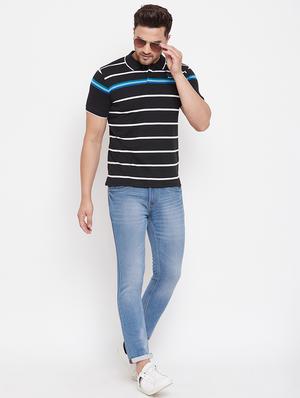 black striped polo t-shirt - 17666165 - Standard Image - 4