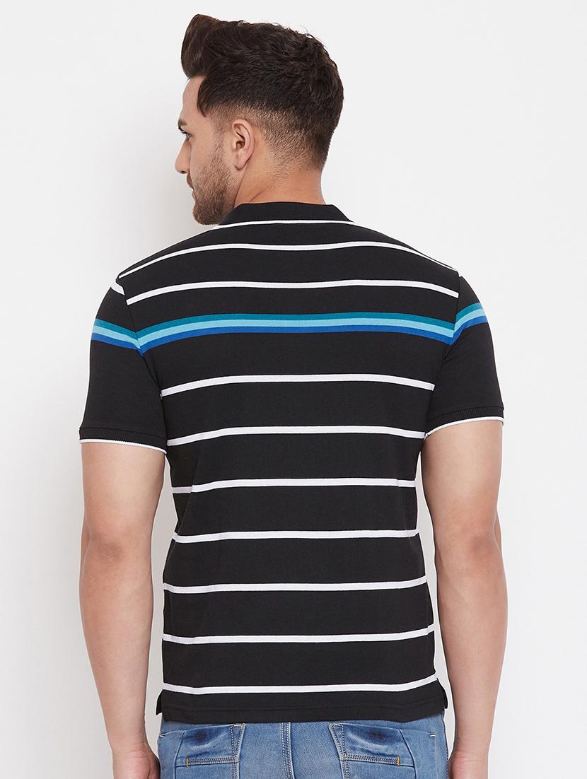 black striped polo t-shirt - 17666165 - Zoom Image - 3