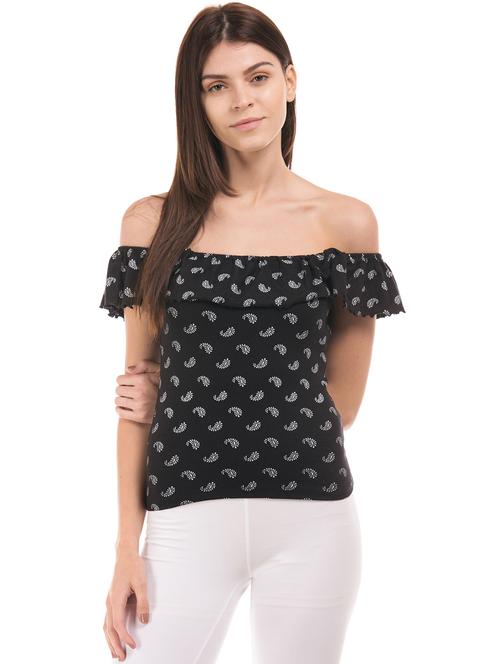 black rayon regular top - 17666230 - Standard Image - 1