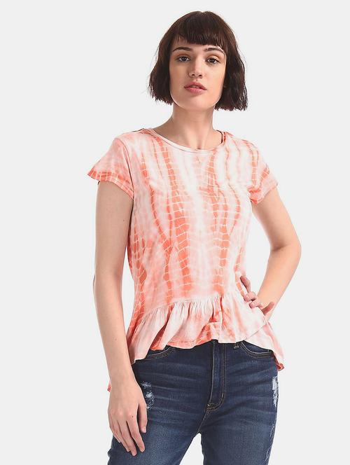 round neck tie & dye top - 17666231 - Standard Image - 1