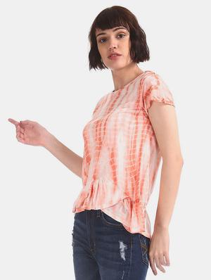 round neck tie & dye top - 17666231 - Standard Image - 2