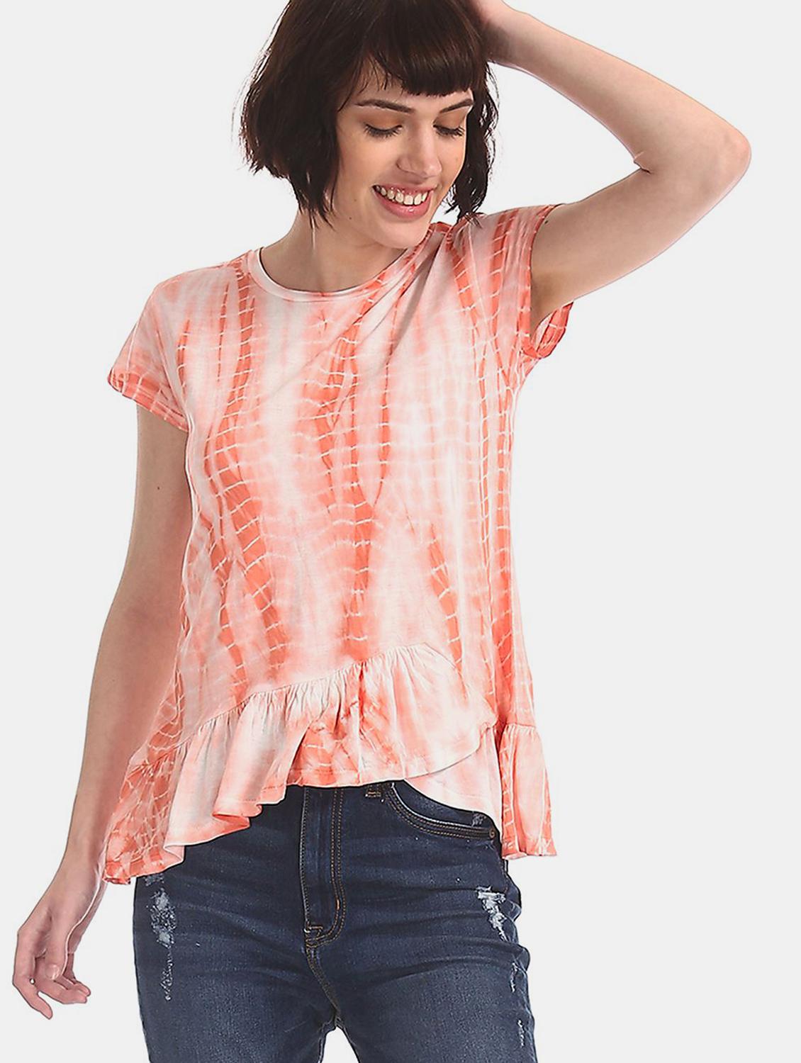 round neck tie & dye top - 17666231 - Zoom Image - 3