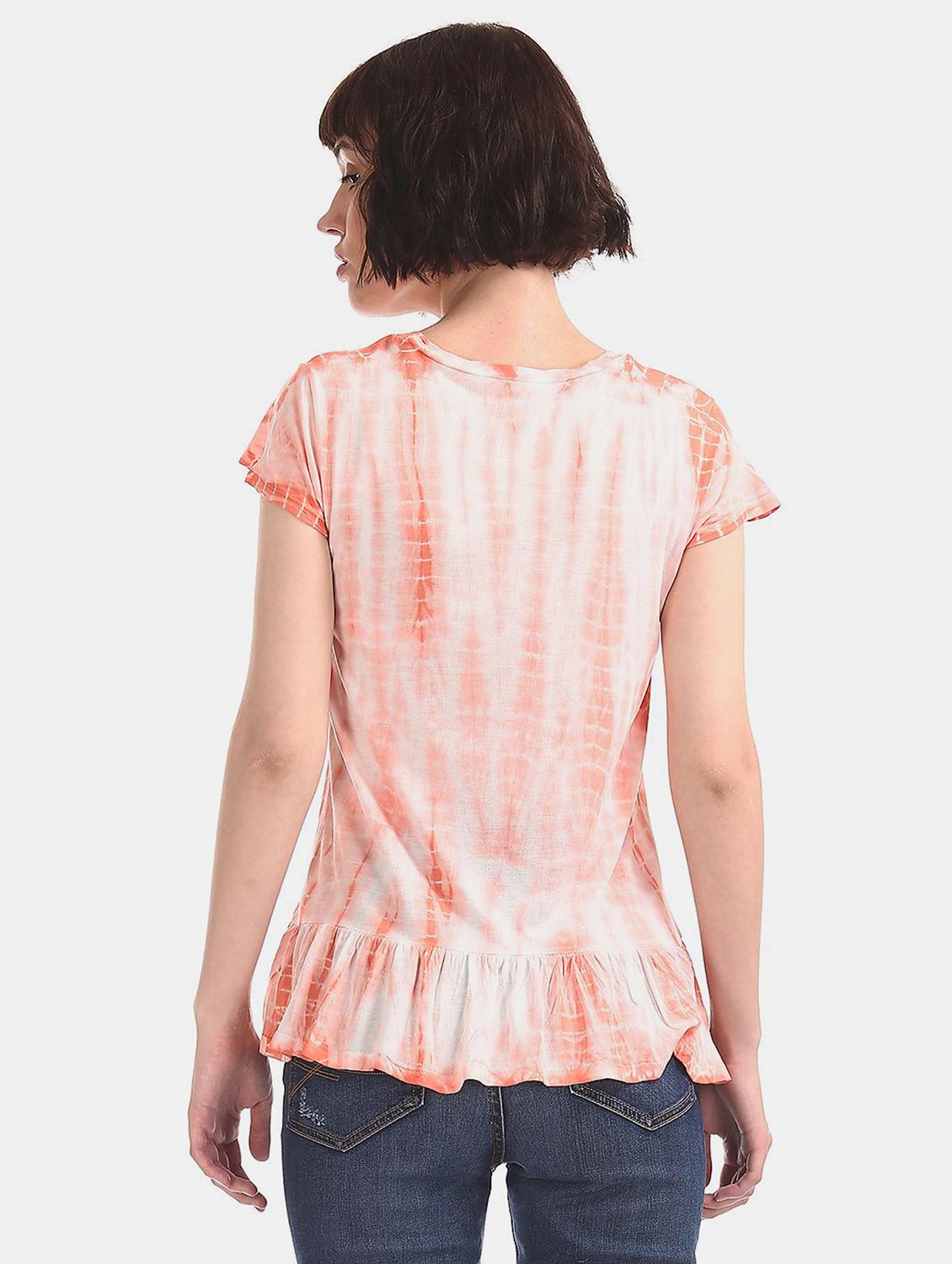 round neck tie & dye top - 17666231 - Zoom Image - 4