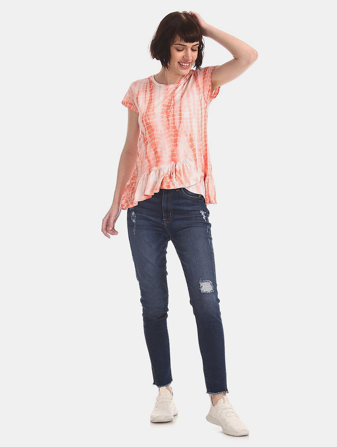 round neck tie & dye top - 17666231 - Zoom Image - 5