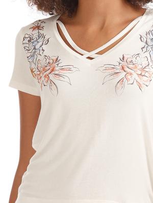 v-neck printed top - 17666233 - Standard Image - 5
