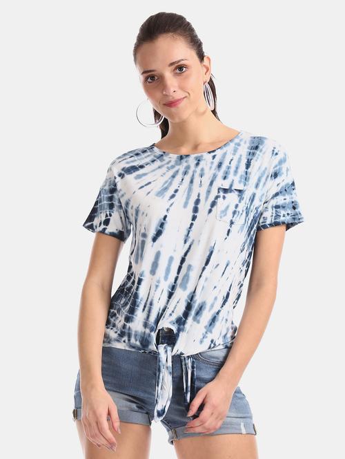 tie front tie & dye top - 17666240 - Standard Image - 1
